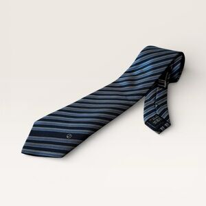 Dunhill Silk Black Blue Tan Tie